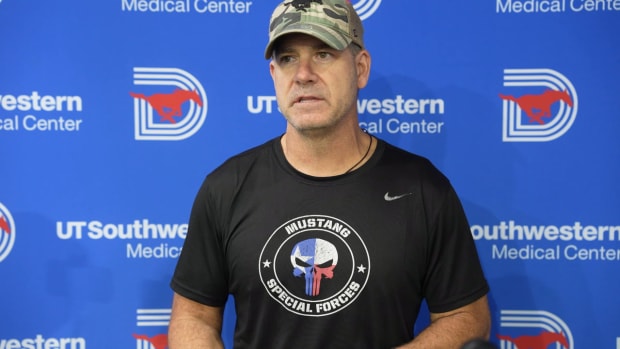 3.5.24 SMU Football Post Practice Likens